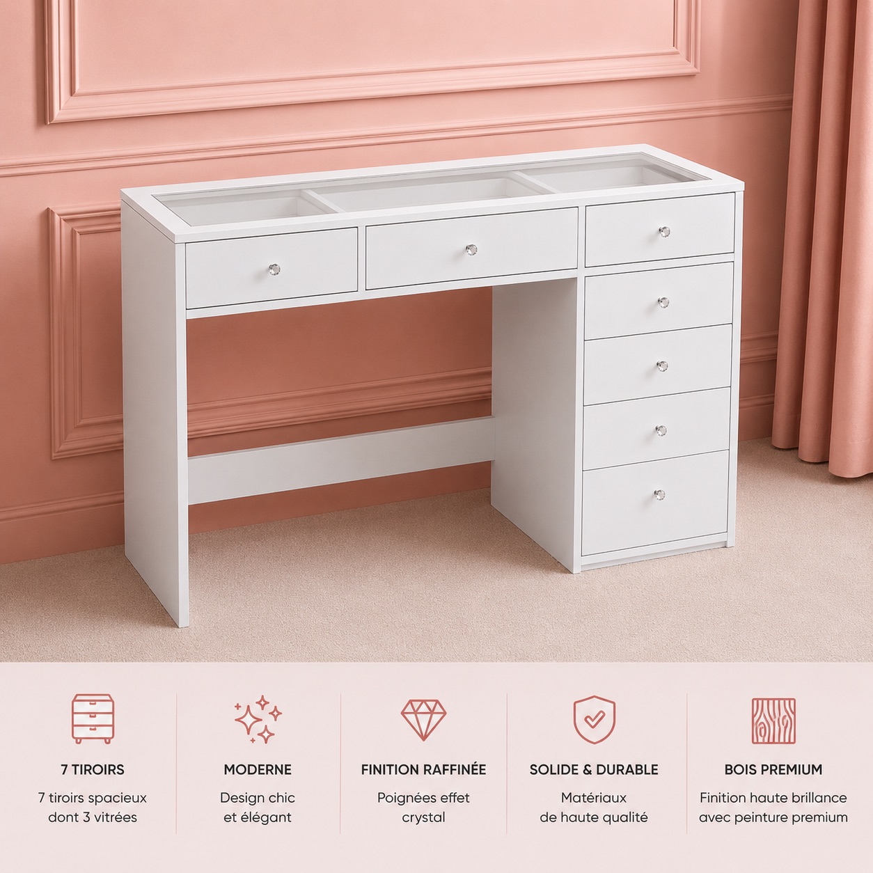 Coiffeuse Baby Vanity ouverte