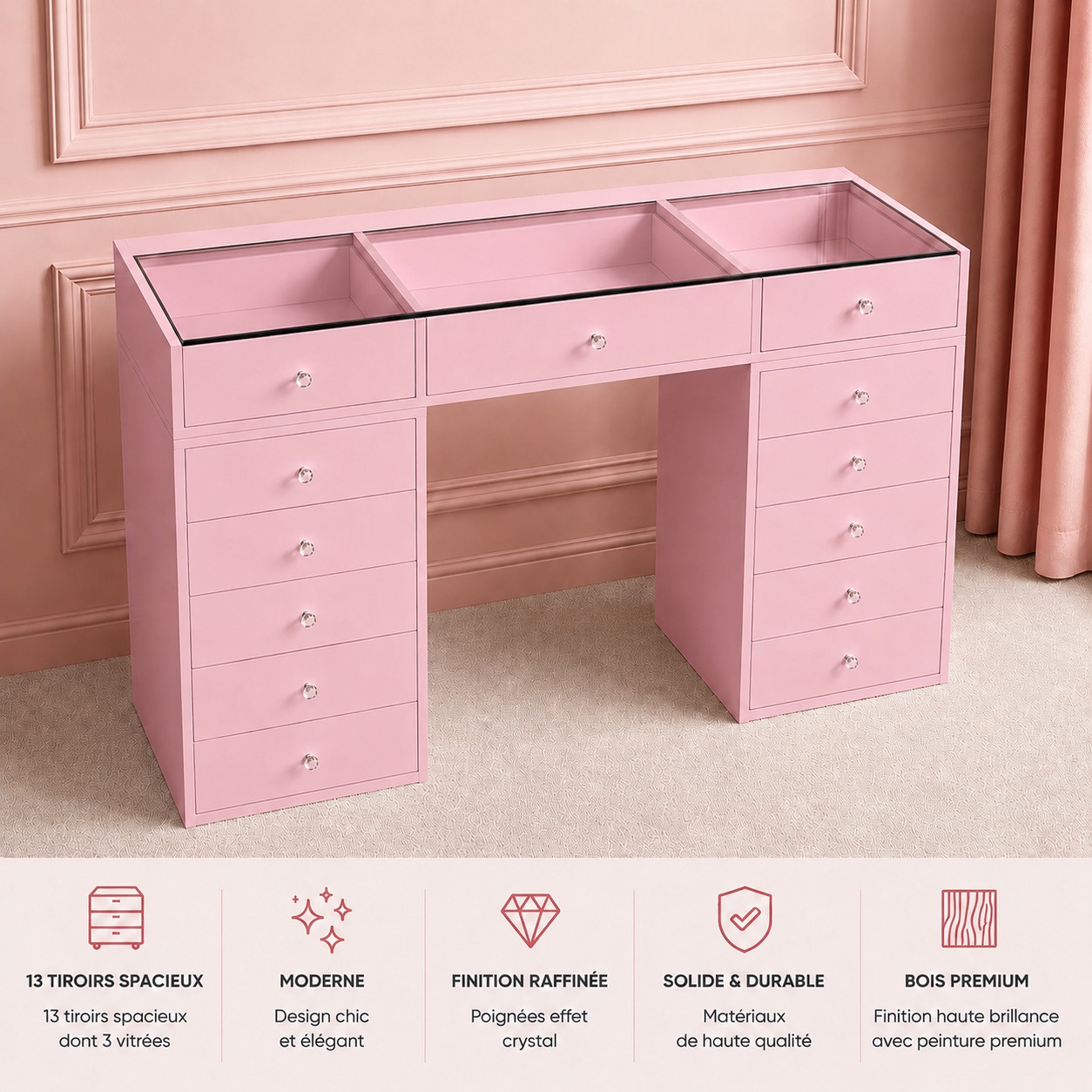 Pink Vanity ouverte