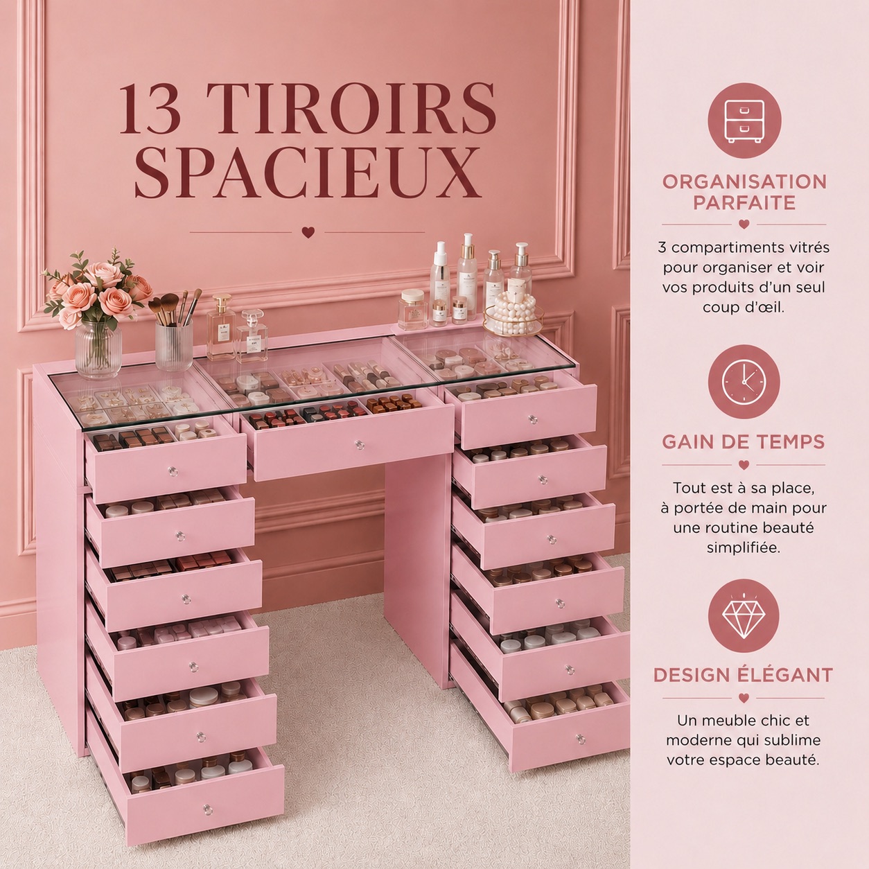 Pink Vanity vue d'ensemble
