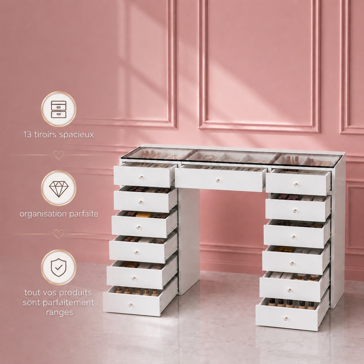 Coiffeuse Princess Vanity détails